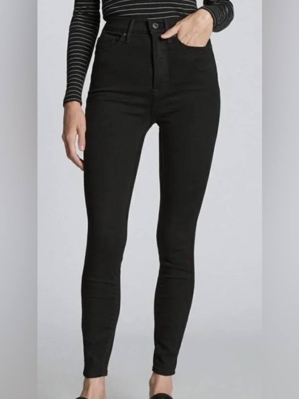 Everlane Way-High Skinny Jeans Black High Rise Stretch Crop 32